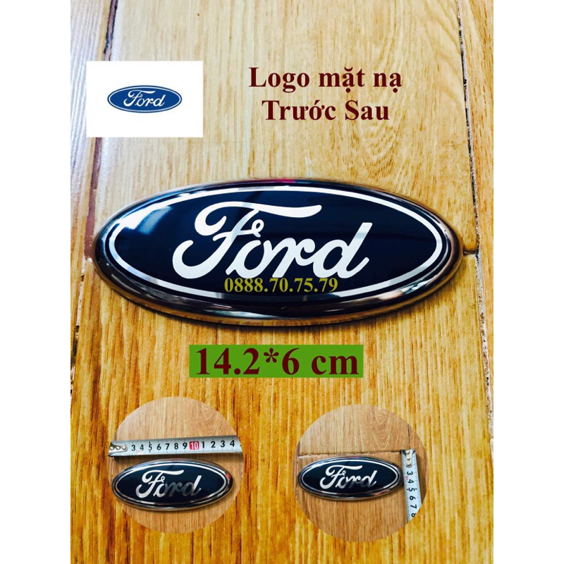 Logo mặt nạ trước ô tô Ford Focus-Fiesta-Ecosport-Mondeo-Laser(Quà tặng) kích thước: 142*60mm