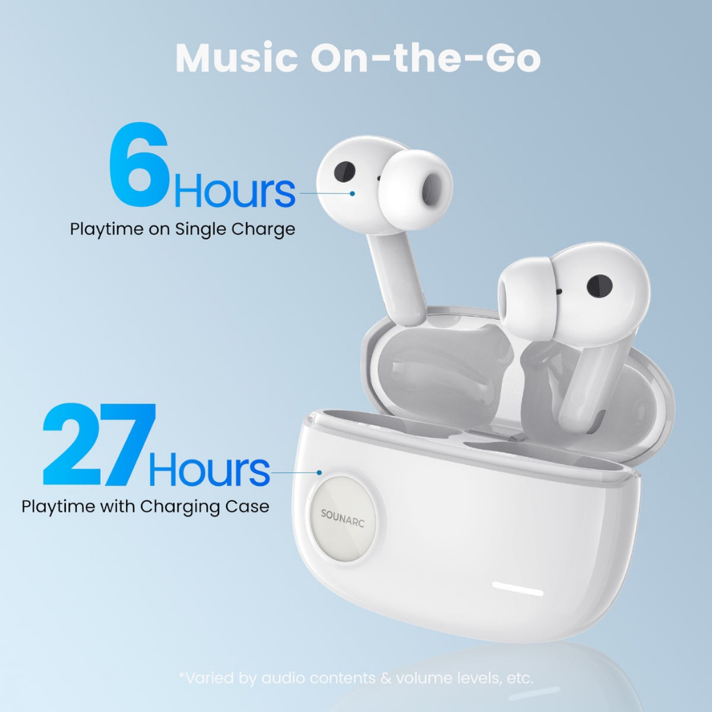 Tai Nghe Nhét Tai TWS Bluetooth 5.3 Chống Ồn Chủ Động SOUNARC Q2, Chống Nước IPX6 Thời Gian Chơi 32 Giờ - BH 12 Tháng