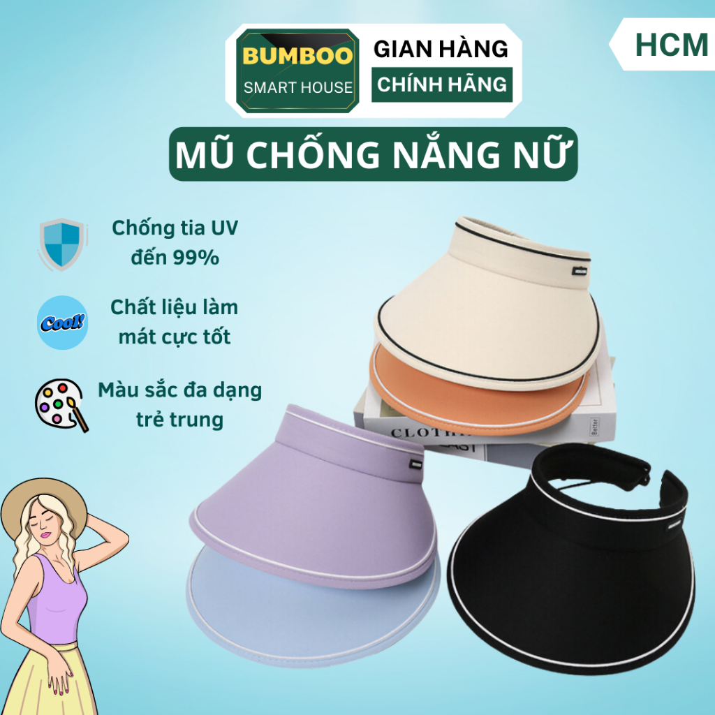 Mũ Chống Nắng Nữ, Nón Rộng Vành Nửa Đẩu Chống Nắng Chống Uv, Thiết Kế Gấp Gọn Được, Mẫu Mã Mới Sang Trọng Trẻ Trung