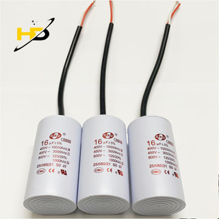 Tụ điện senju cbb60 16uf 450vac vỏ trắng có dây loại tốt