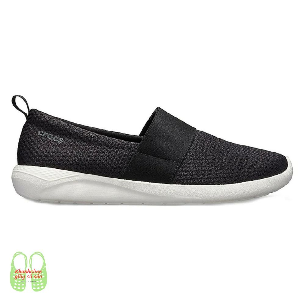 GIÀY VẢI THUN  CROCS LƯỚI LITERIDE SLIPON  MÀU ĐEN TRẮNG CHO NỮ