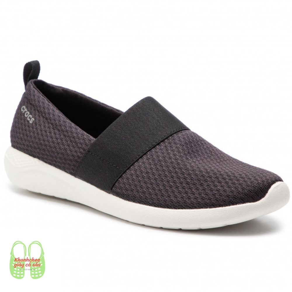 GIÀY VẢI THUN  CROCS LƯỚI LITERIDE SLIPON  MÀU ĐEN TRẮNG CHO NỮ