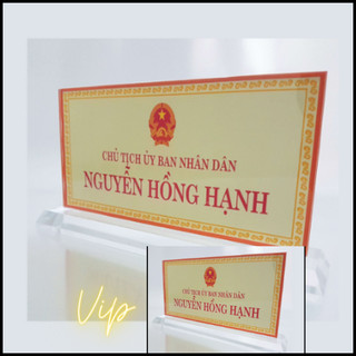 Biển chức danh để bàn - Bảng tên chức danh mica CAO CẤP - có hỏa tốc