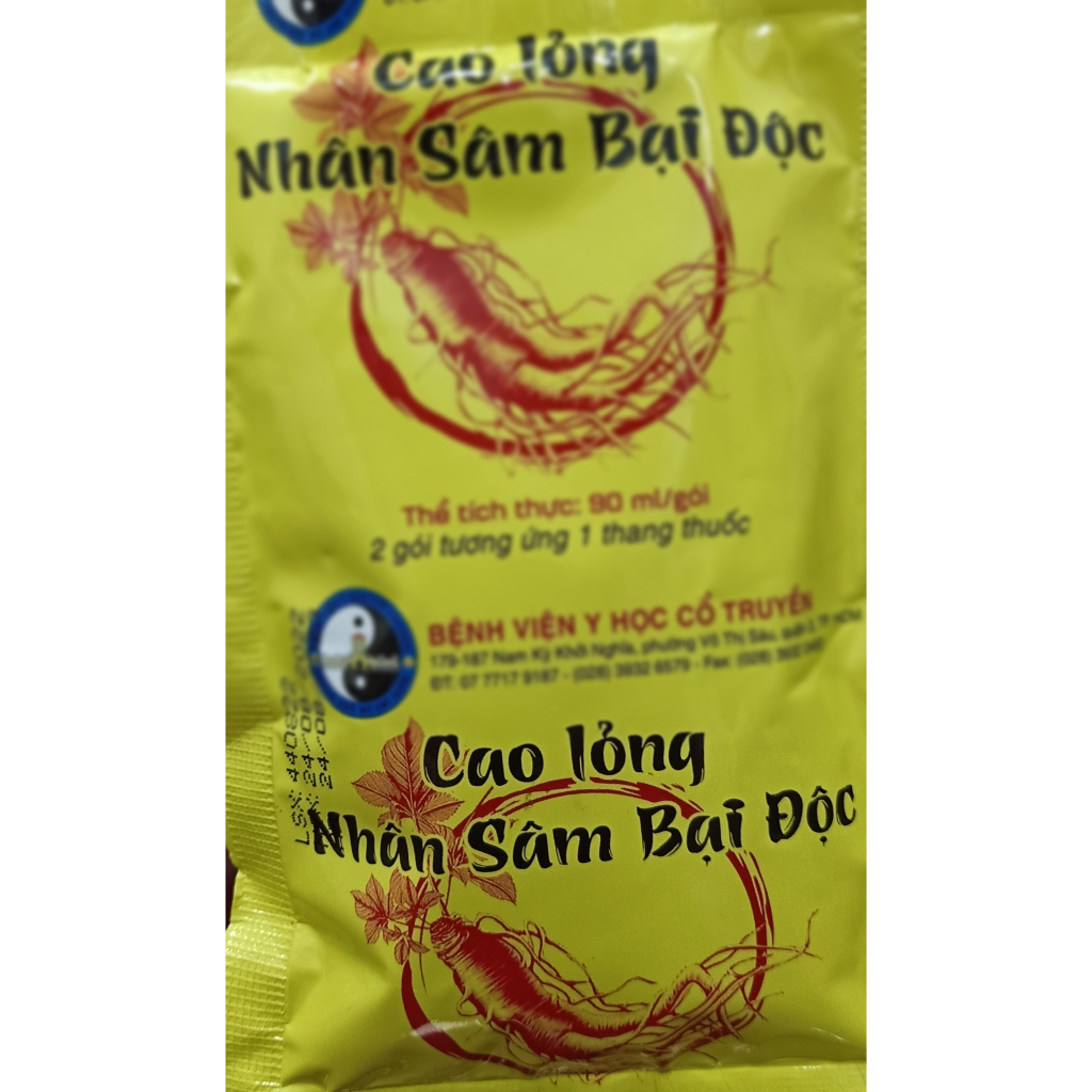 CAO LỎNG NHÂN SÂM BẠI Đ.ỘC - Bệnh Viện Y Học Cổ Truyền Tp. HCM - Cao Lỏng Gói 90ml
