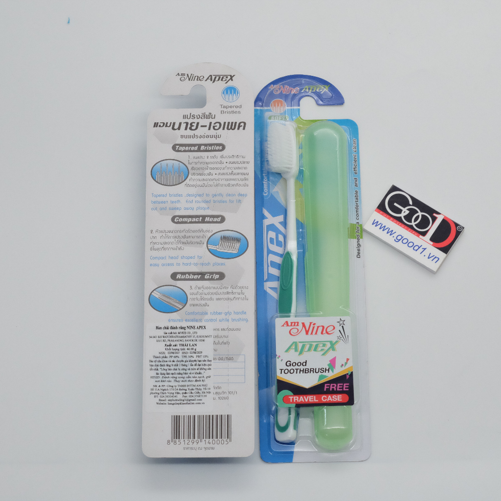 Bàn chải du lịch NINE APEX Thái Lan