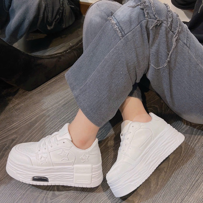 Giày bata nữ, giày sneaker NGÔI SAO đế độn cao 7p QCCC full box