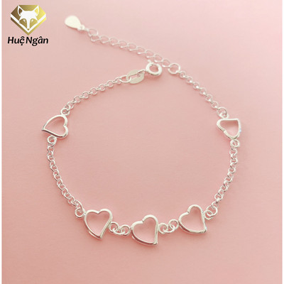 Lắc tay bạc Ý S925 Huệ Ngân - Trái tim xinh SL0104