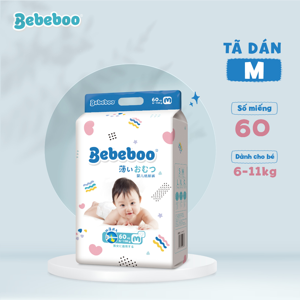 BỈM QUẦN/ DÁN BEBEBOO S70/M60/L50/XL46/XXL42/XXXL40