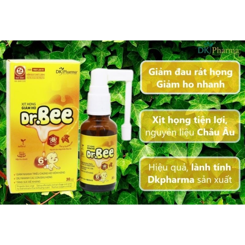 Polikid | Xịt họng Keo Ong - Dr. Bee ® - Dịu ho, sát khuẩn hầu họng