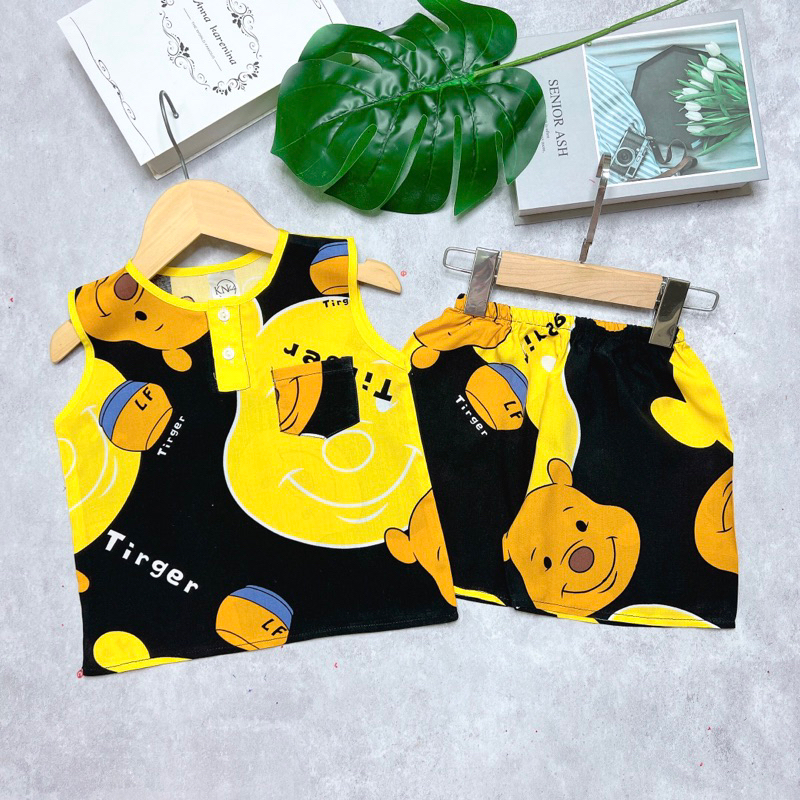 Bộ tole/lanh bé trai sát nách quần đùi - KN Kids