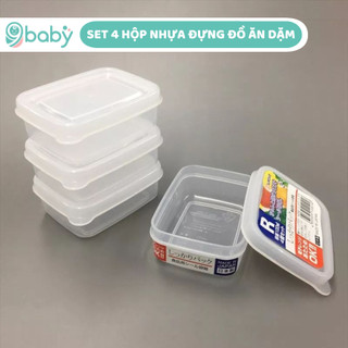 Set 4 hộp nhựa trữ đồ ăn Nakaya Nhật Bản