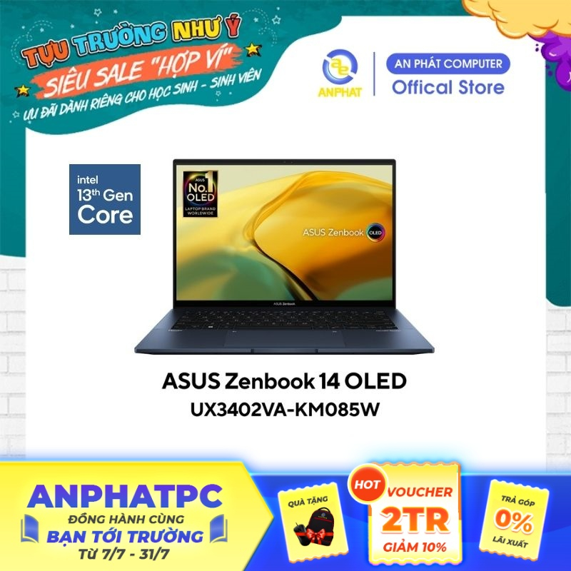 Laptop Asus Zenbook 14 OLED UX3402VA-KM203W (Core I5-1340P & 14 inch OLED WQXGA+)