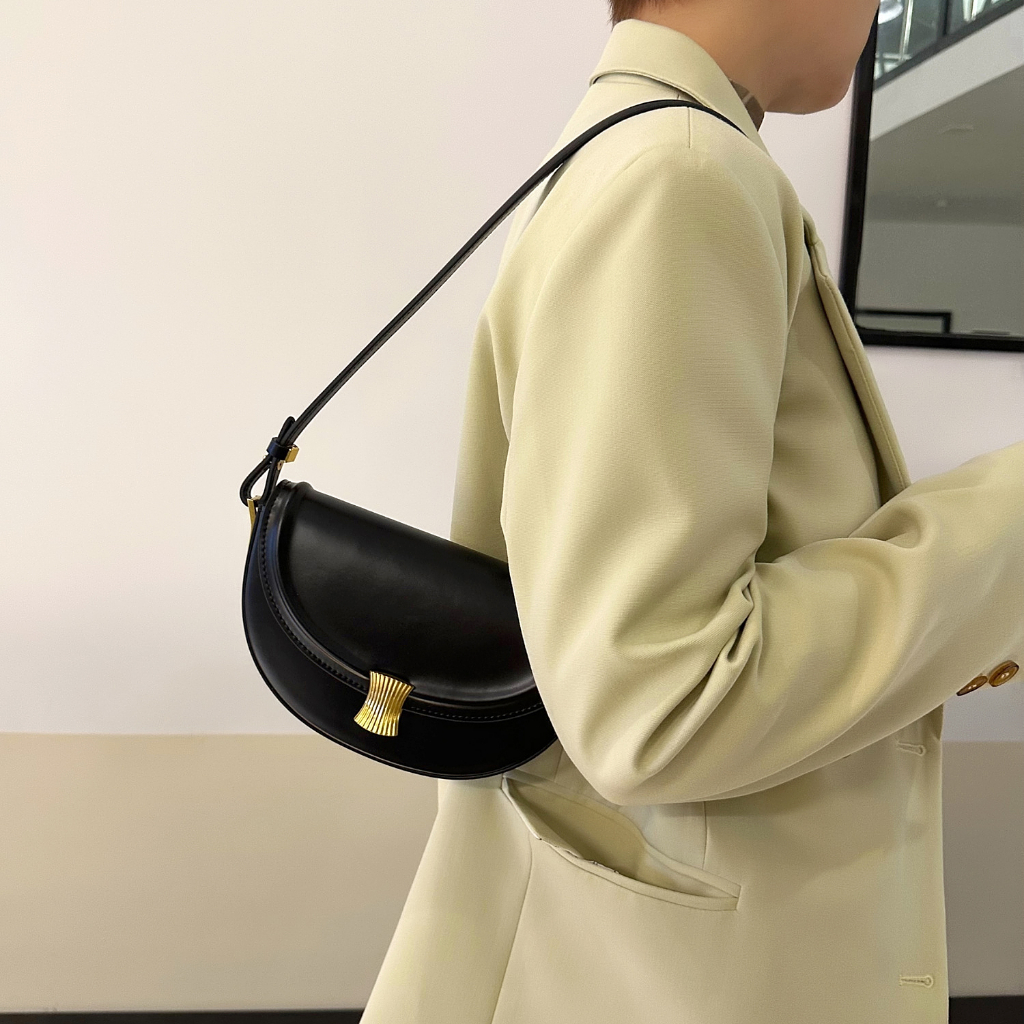 Túi da thật yên ngựa bán nguyệt - CAMIE