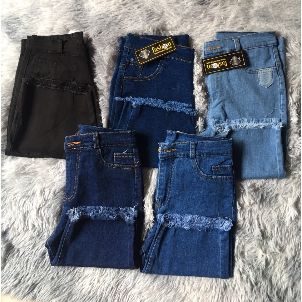 Quần Nữ Kaki Jean Ngố Lửng Cạp Cao Co Giãn, Form Ôm Eo Siêu Xinh kèm ảnh thật