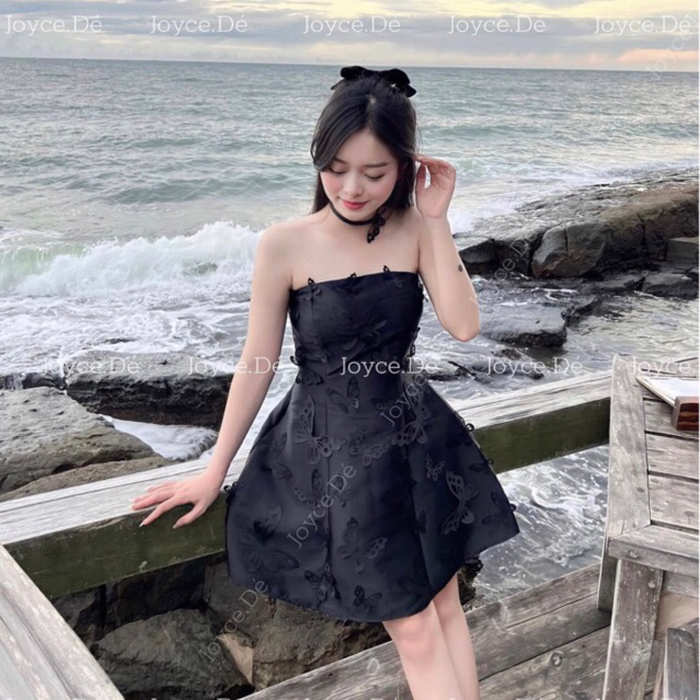 Đầm quây tafta đính hoa sang chảnh , Váy hở vai sang chảnh mặc đi dự tiệc /Doriscloset