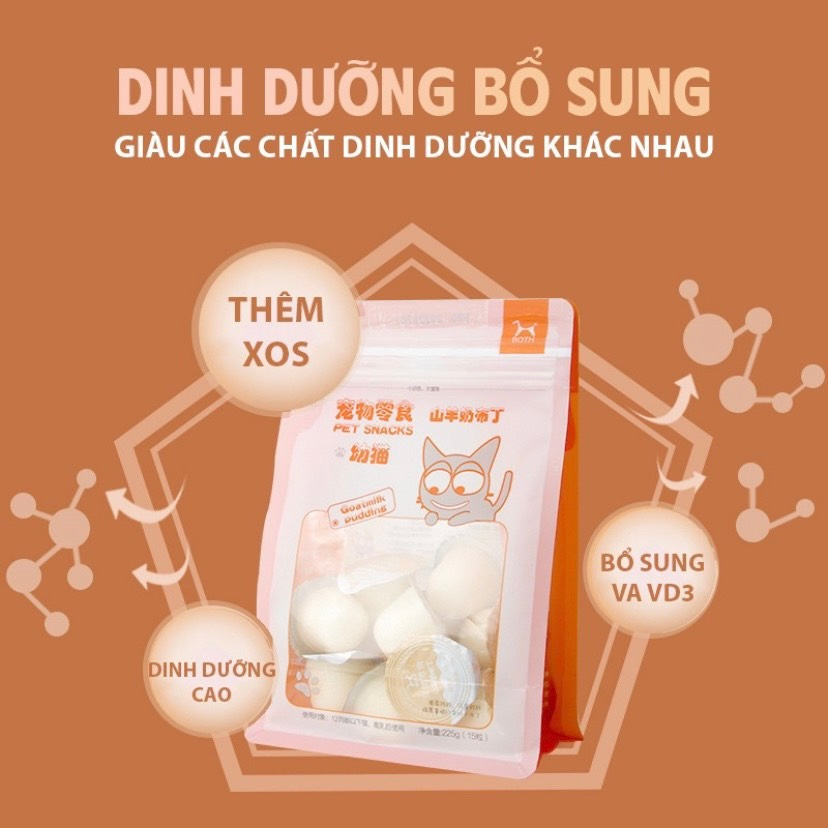 THẠCH PUDDING SỮA DÊ CHO MÈO GÓI-15 CÁI