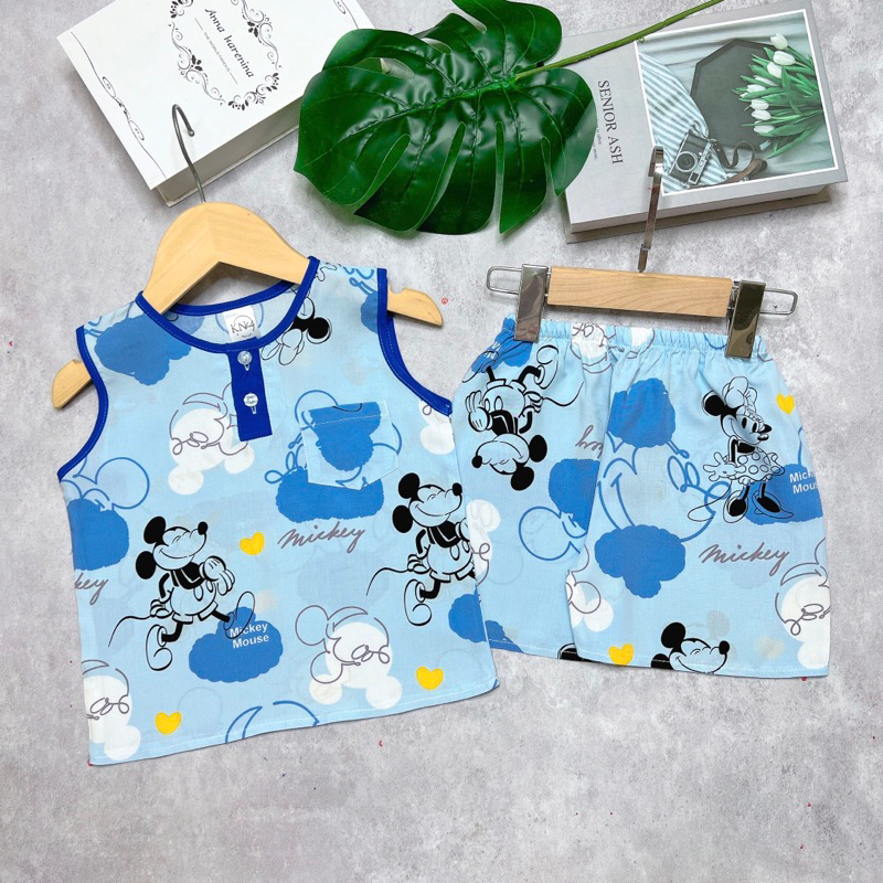 Bộ tole/lanh bé trai sát nách quần đùi - KN Kids