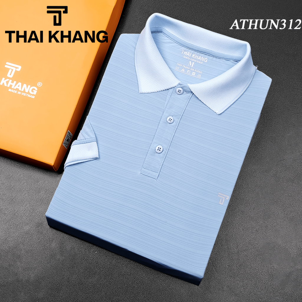 Áo polo trung niên nam Thái Khang loại áo thun nam cho bố vải thun lạnh co dãn 4 chiều ATHUN31