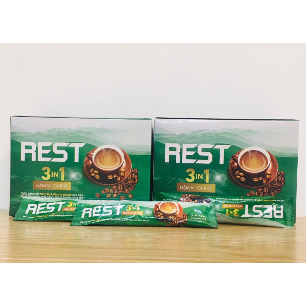 Túi 50 gói_ Cà phê sữa REST 3IN1 Đậm vị cà phê_ Thơm ngon👉 uống là ghiền nha 👌👍