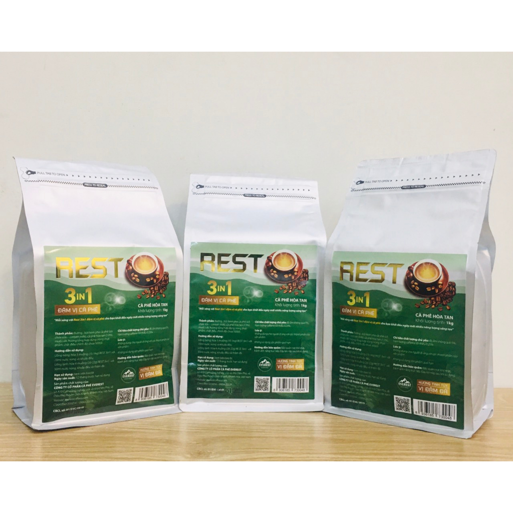 Túi 50 gói_ Cà phê sữa REST 3IN1 Đậm vị cà phê_ Thơm ngon👉 uống là ghiền nha 👌👍