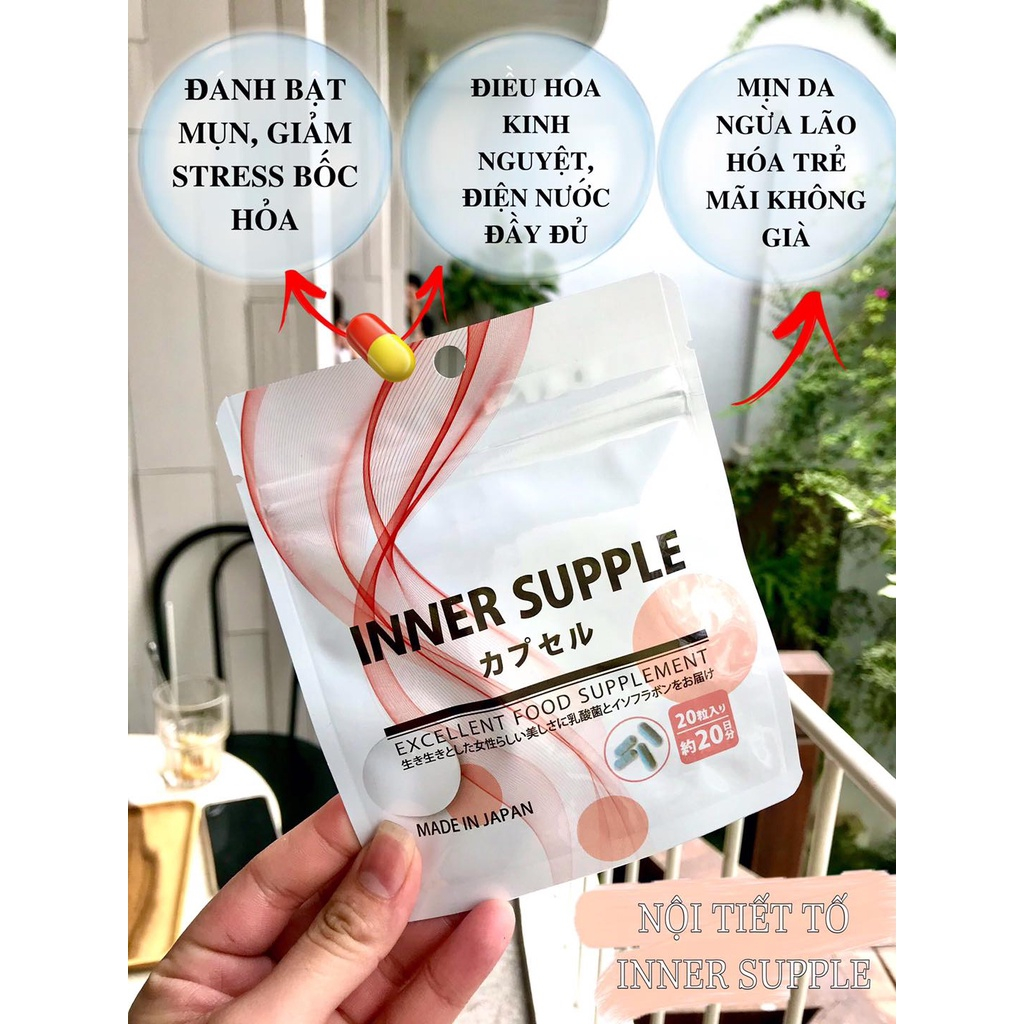 𝐕𝐢𝐞̂𝐧 𝐮𝐨̂́𝐧𝐠 giúp hỗ trợ 𝐜𝐚̂𝐧 𝐛𝐚̆̀𝐧𝐠 𝐧𝐨̣̂𝐢 𝐭𝐢𝐞̂́𝐭 𝐭𝐨̂́ INNER SUPPLE Nhật Bản gói 20 ngày