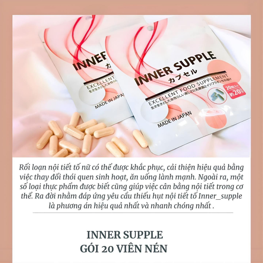 𝐕𝐢𝐞̂𝐧 𝐮𝐨̂́𝐧𝐠 giúp hỗ trợ 𝐜𝐚̂𝐧 𝐛𝐚̆̀𝐧𝐠 𝐧𝐨̣̂𝐢 𝐭𝐢𝐞̂́𝐭 𝐭𝐨̂́ INNER SUPPLE Nhật Bản gói 20 ngày