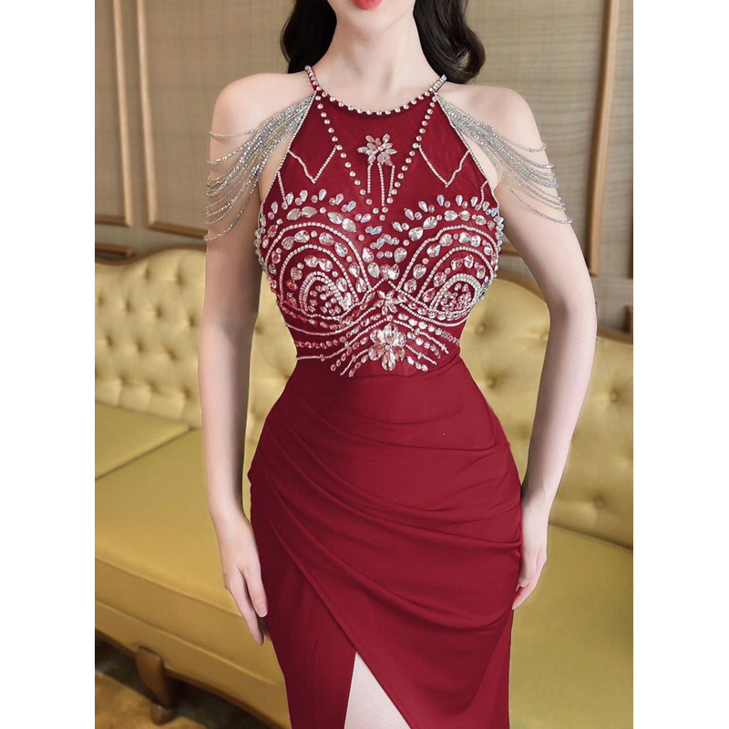 ❤ĐẦM BODY YẾM CHUỖI VAI KẾT ĐÁ 💐💐 445k