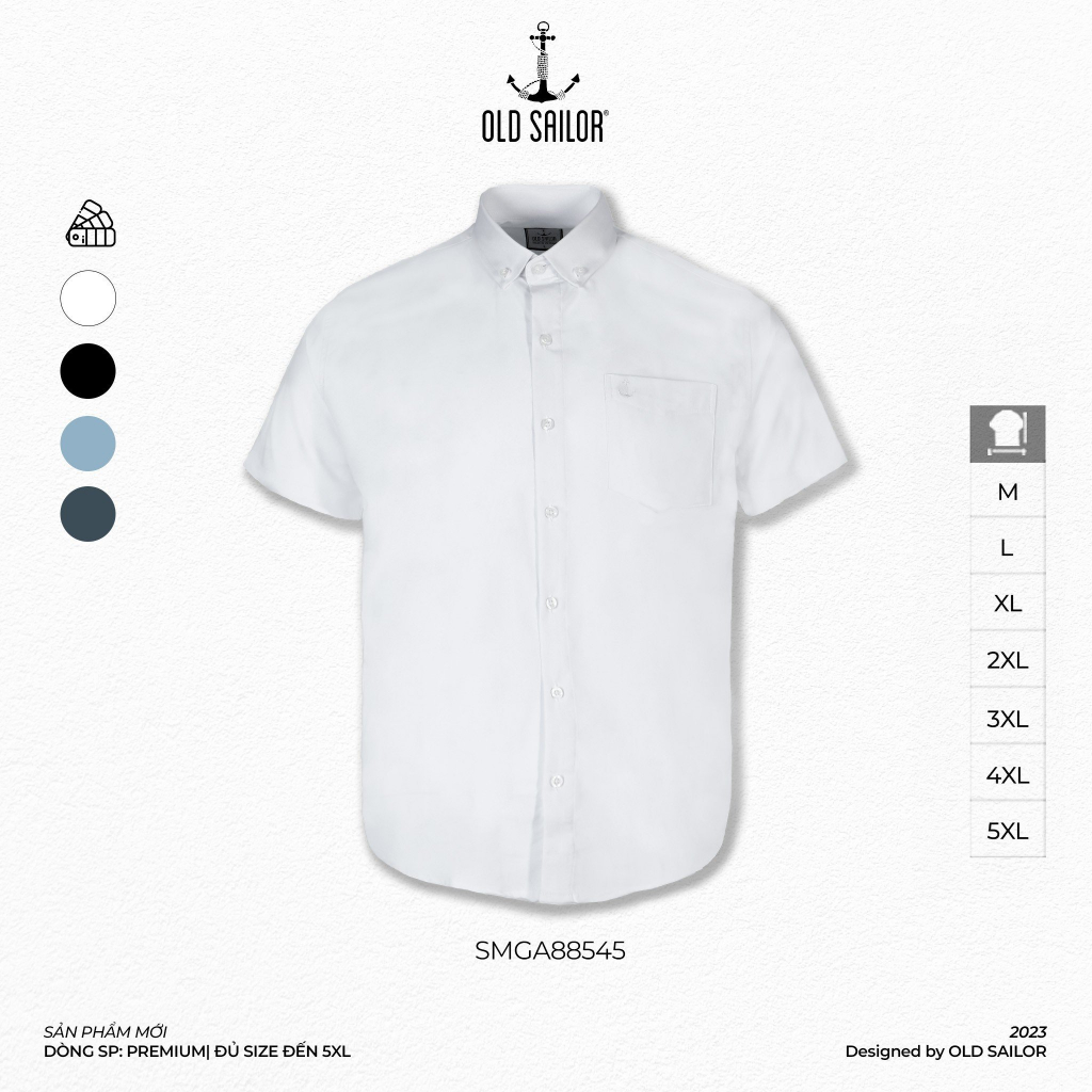 Áo sơ mi tay ngắm nam vải bamboo Old Sailor - O.S.L PREMIUM BAMBOO SHIRT - 88545 - Big size upto 5XL