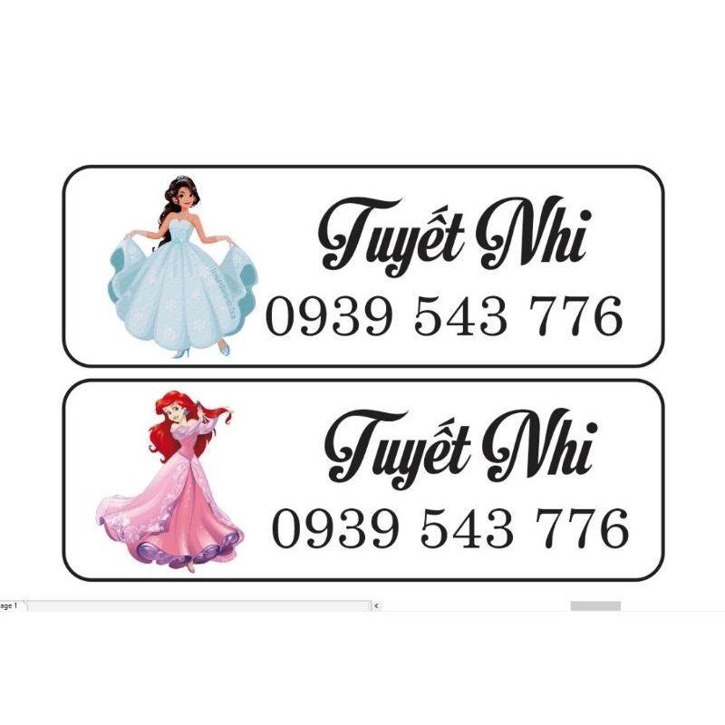 300 Tem ticker in tên bé theo yêu cầu