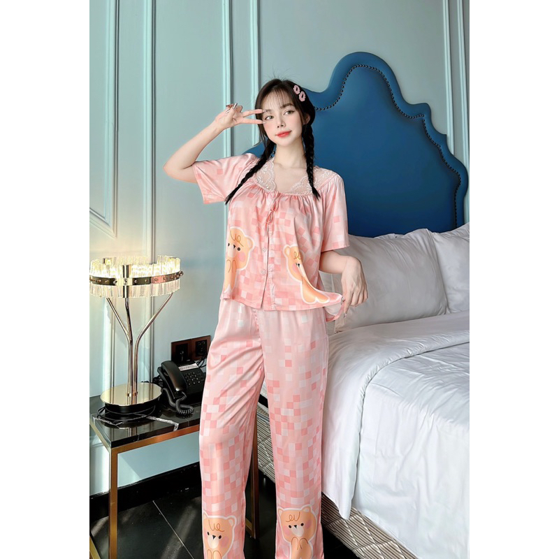 Đồ Bộ Lụa Latin Thiết kế cao cấp 2ce