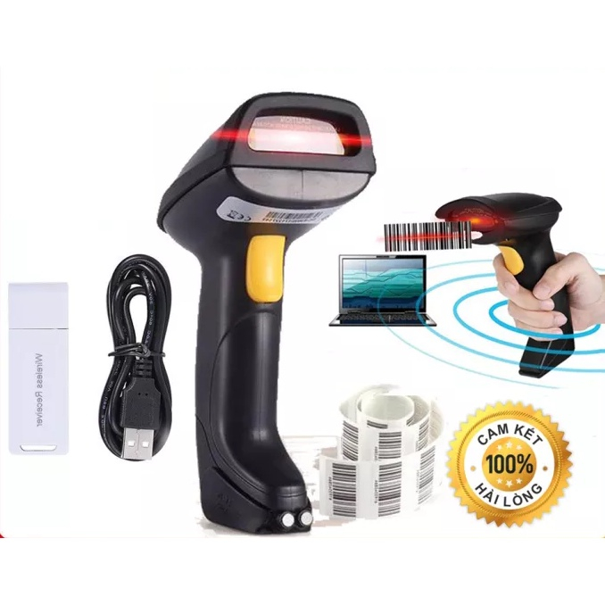 Máy Bắn Mã Vạch Kaw 1D, 2D - Hàng Chính Hãng, Không Dây, Bluetooth 5.0, Quét Mã Vạch Đa Tia