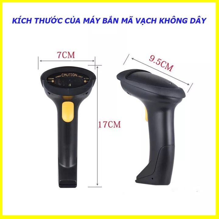 Máy Bắn Mã Vạch Kaw 1D, 2D - Hàng Chính Hãng, Không Dây, Bluetooth 5.0, Quét Mã Vạch Đa Tia