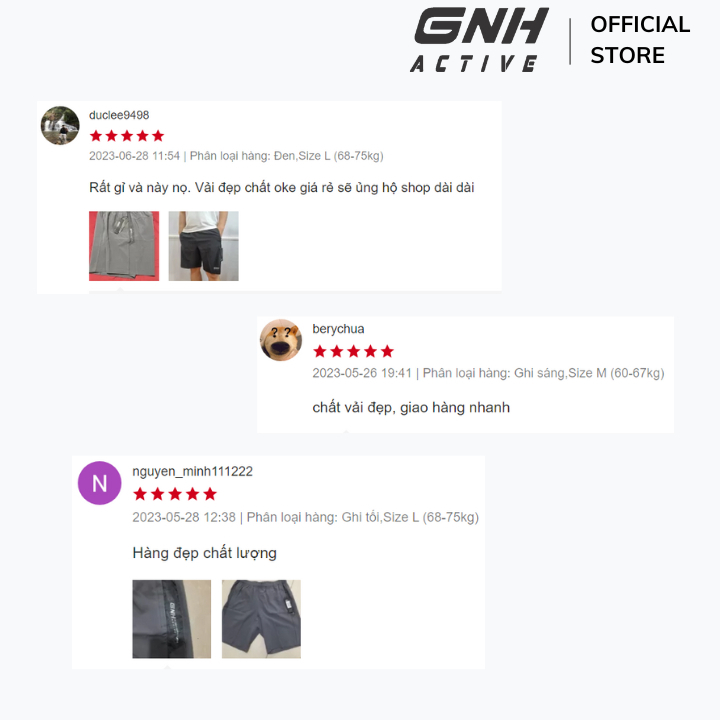 Quần đùi nam GNH Active Quần đùi thể thao chất vải gió siêu nhẹ thoải mái phong cách trẻ trung năng động | GNH QSG23003