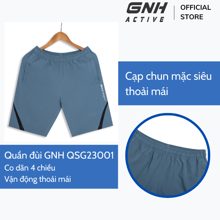 Quần đùi nam GNH Active Quần đùi thể thao chất vải gió siêu nhẹ thoải mái phong cách trẻ trung năng động | GNH QSG23003