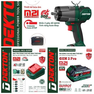 Máy siết bulong dekton m21-iw800n 800n.m motor brushless