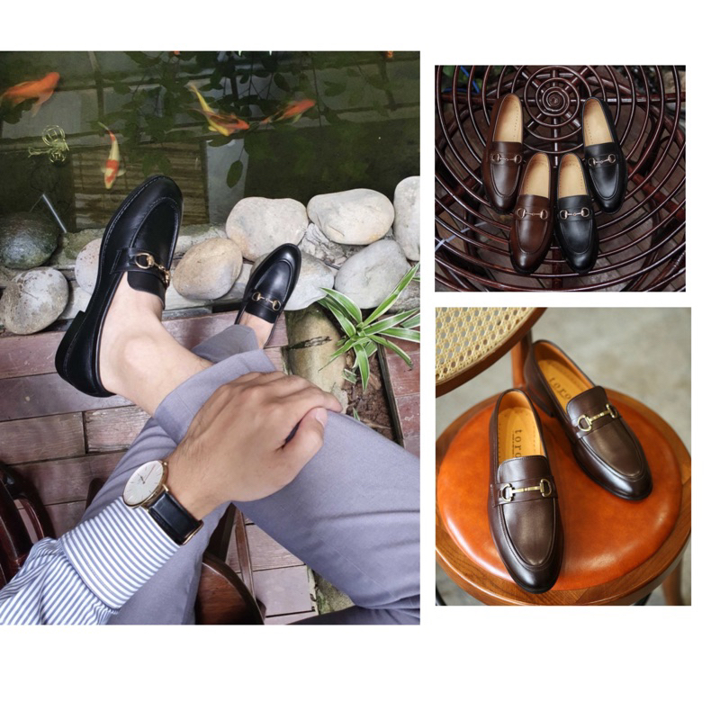 Giày Lười Loafer Nam Đai Kim Loại Da Bò Nguyên Tấm Santoro Mã M642 (3 Màu)