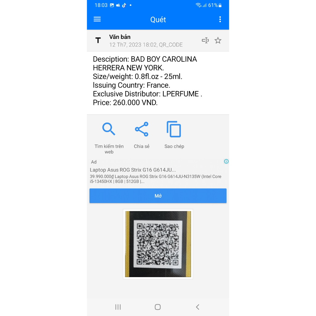 Nước hoa nam bad boy