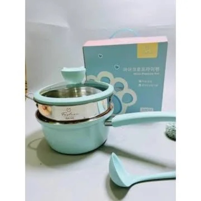 Nồi ăn dặm kèm xửng hấp Fashion Mèo đk 20cm