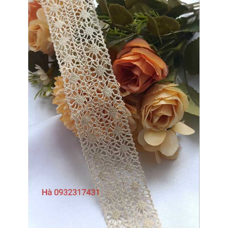 1m ren chỉ cotton mộc, bản 3cm