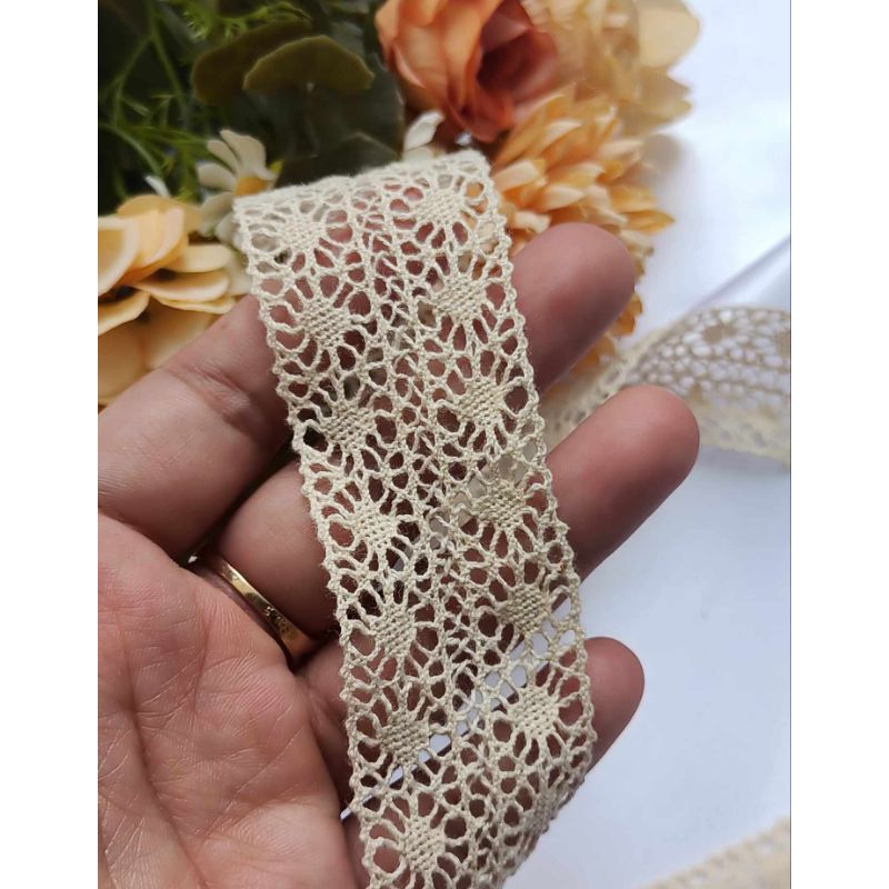 1m ren chỉ cotton mộc, bản 3cm