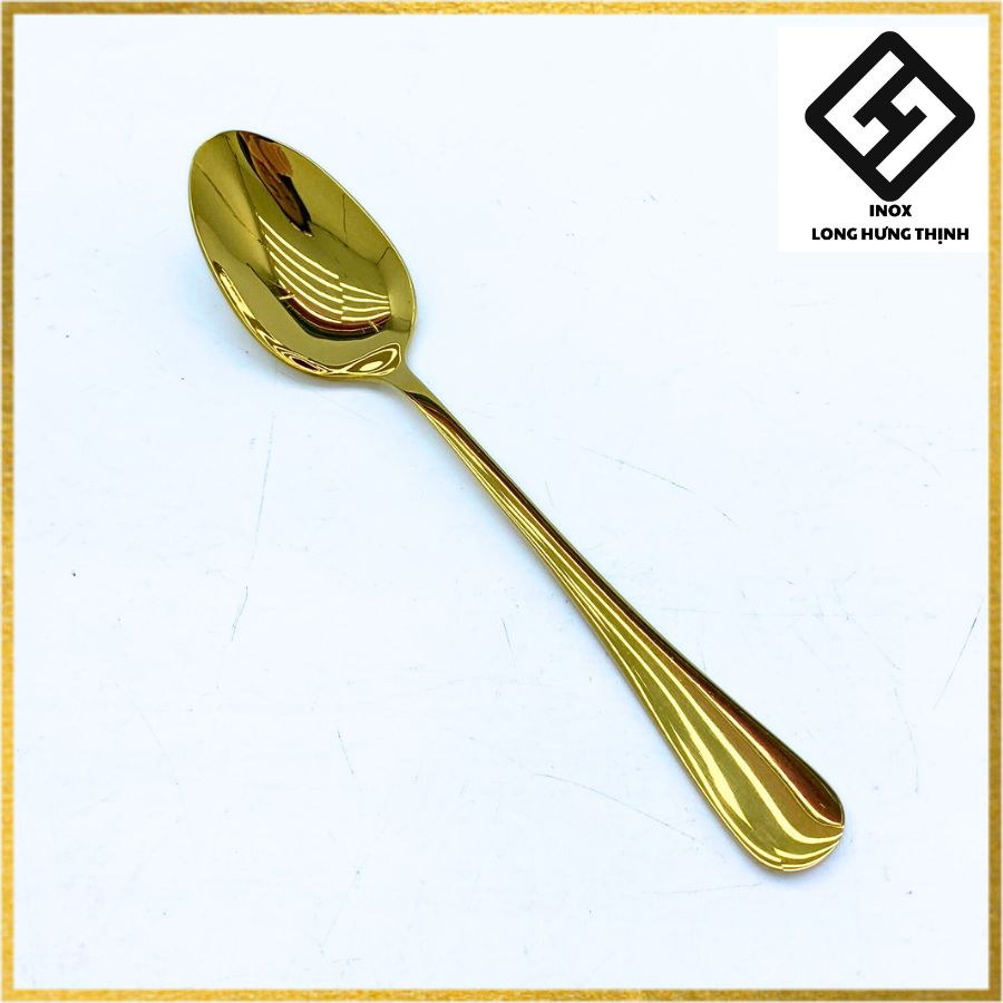 Thìa Inox Mạ Vàng cao cấp, Muỗng ăn cơm Vàng gold titan phong cách hoàng gia sang trọng, tinh tế