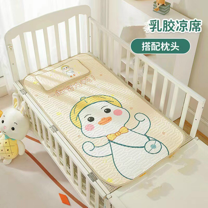 Chiếu Điều Hòa Kèm Gối Cao Su Non In Hình 5D Cho Bé Siêu Thoáng Mát