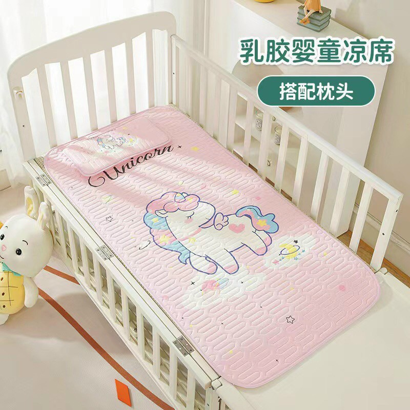 Chiếu Điều Hòa Kèm Gối Cao Su Non In Hình 5D Cho Bé Siêu Thoáng Mát