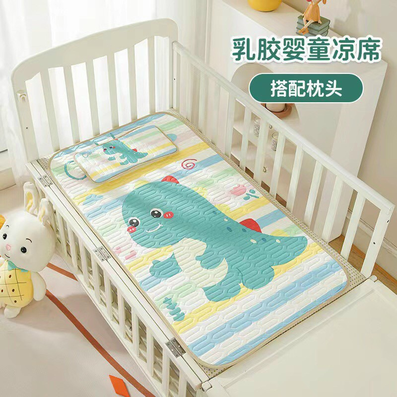 Chiếu Điều Hòa Kèm Gối Cao Su Non In Hình 5D Cho Bé Siêu Thoáng Mát