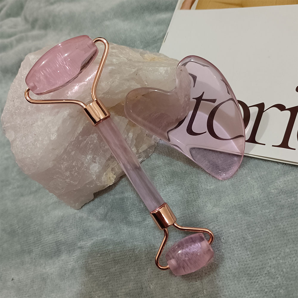 Thanh lăn mặt đá Guasha cây lăn mặt nâng cơ massage tự nhiên