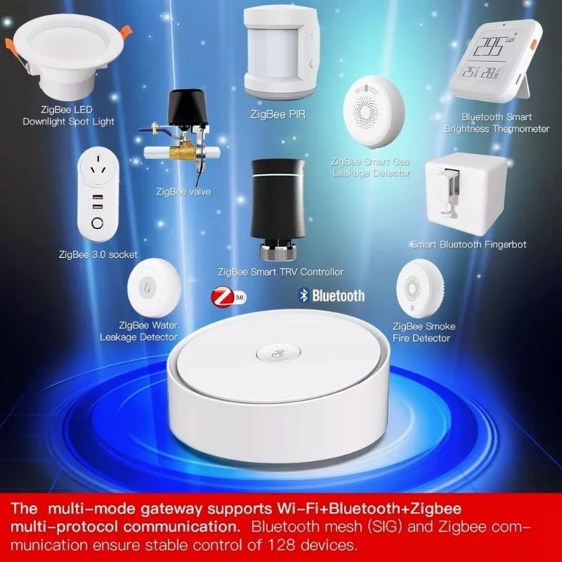 Moes Multi-mode Smart Home Gateway ZigBee Hub - Bộ điều khiển trung tâm cho nhà thông minh - Google Home - Alexa