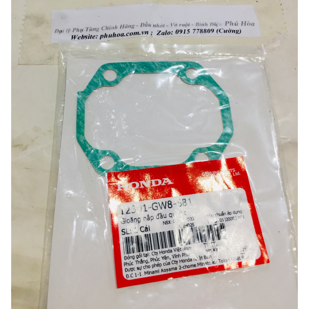 Nắp đầu bò - Nắp đầu quy lát 4 lỗ Và Gioăng - Ron HONDA Dream 100 / Wave 100 / RS / S100