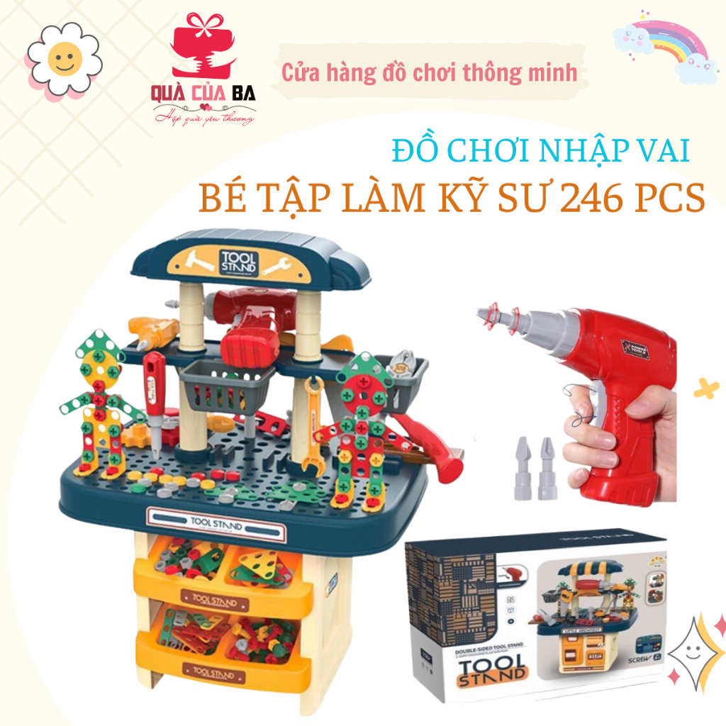Bộ đồ chơi kỹ sư lắp ráp cỡ lớn 246 chi tiết cho bé