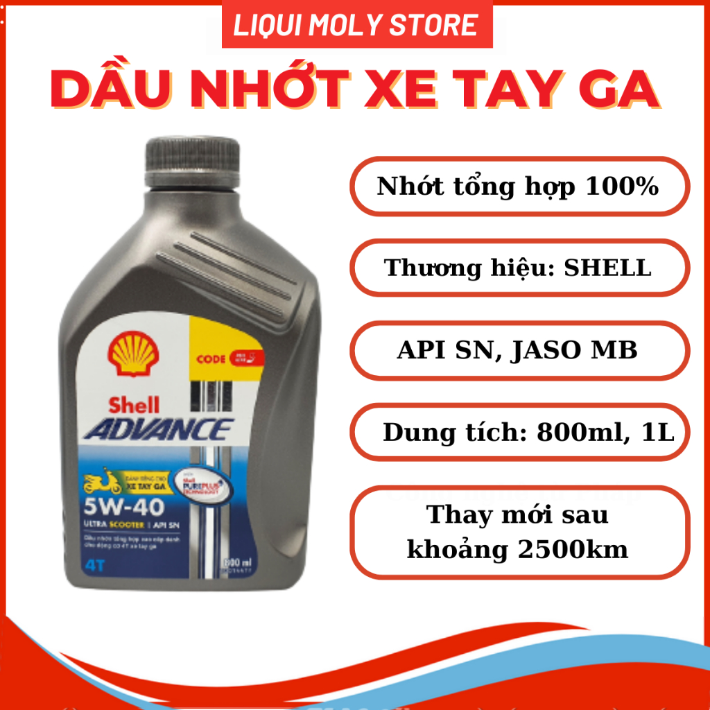 Shell Advance Ultra Scooter 5W40 nhớt tổng hợp dành cho xe tay ga