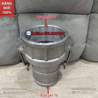 Khớp nối nhanh ống xăng dầu đuôi phi 76 họng phi 90